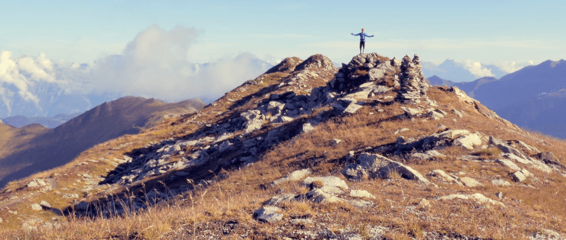 Man on mountaintop