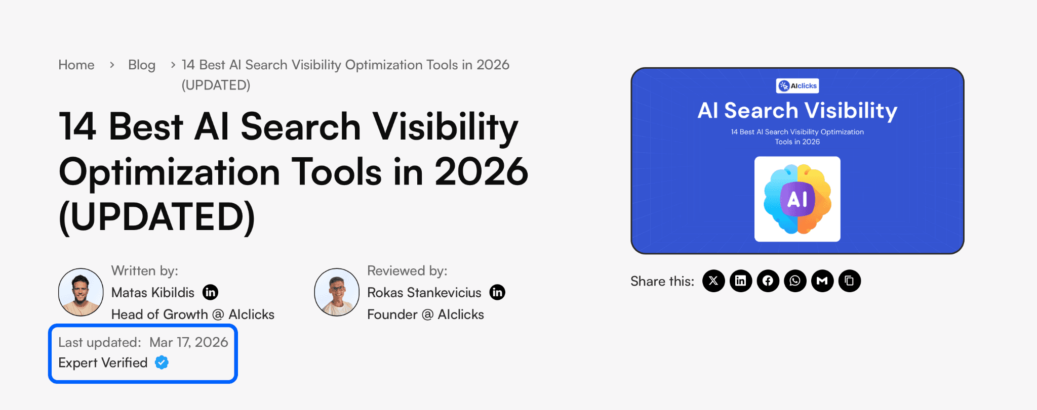 aiclicks best ai search visibility optimization tools