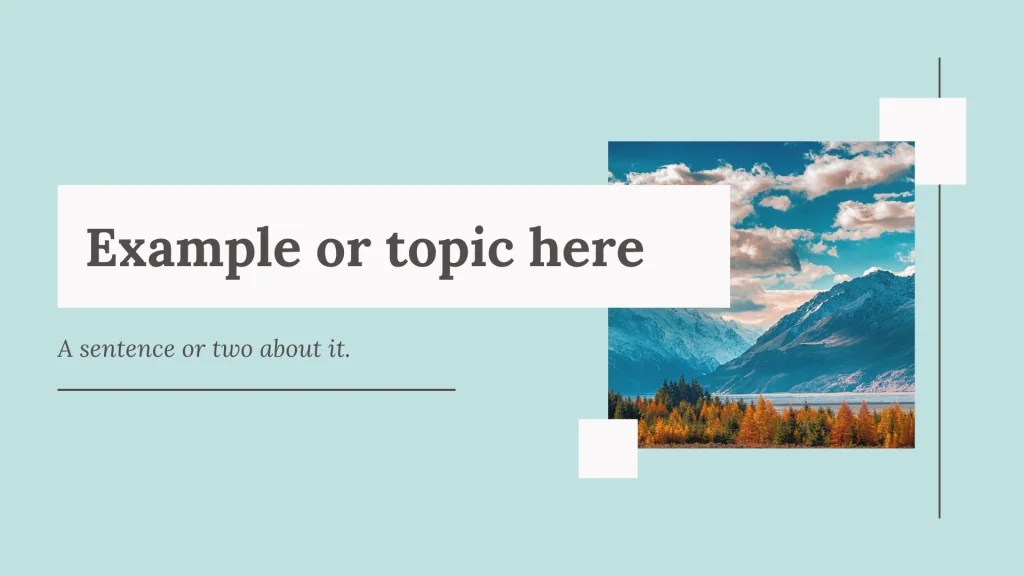 Opening a presentation with an example