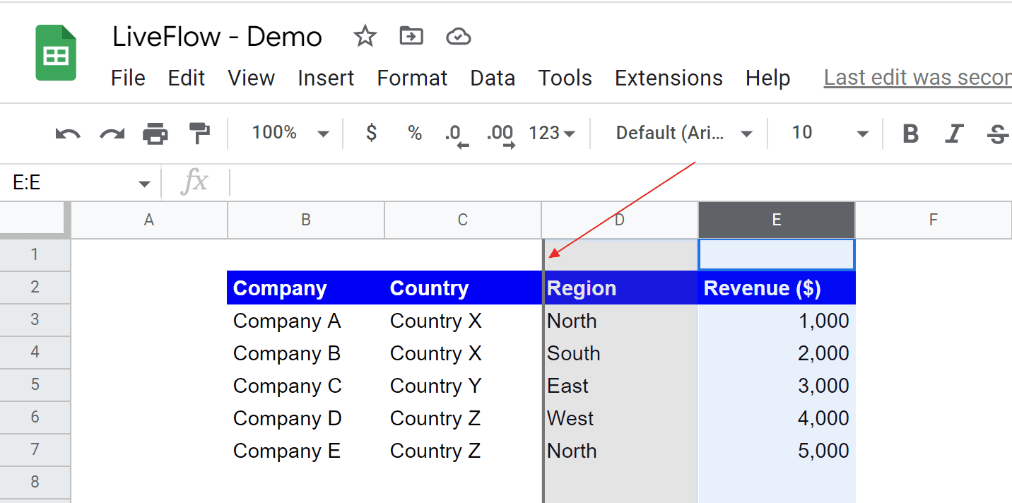 switch the location of two columns in