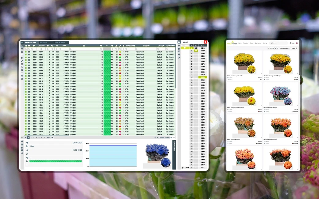 Webshop met actuele voorraad en prijzen