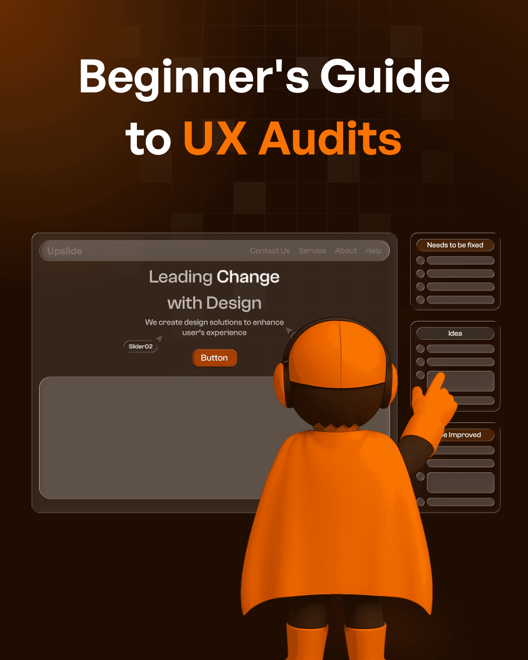 Upslide Mascot doing Audit