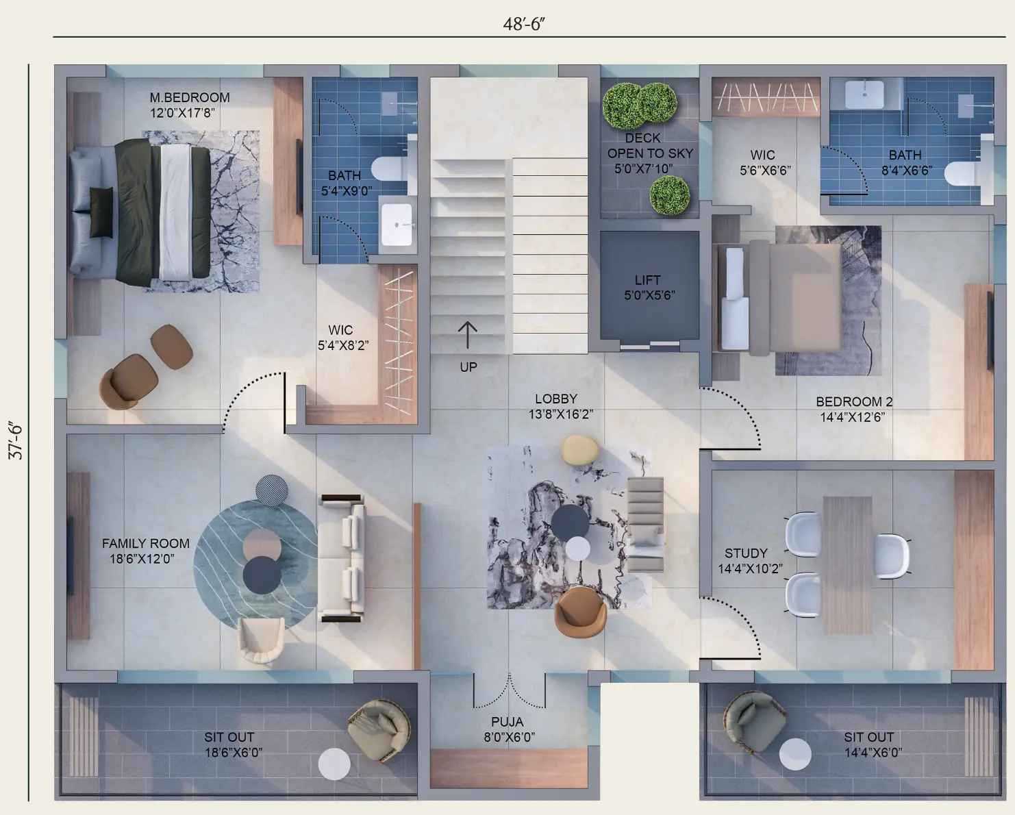 East Facing — First Floor Plan