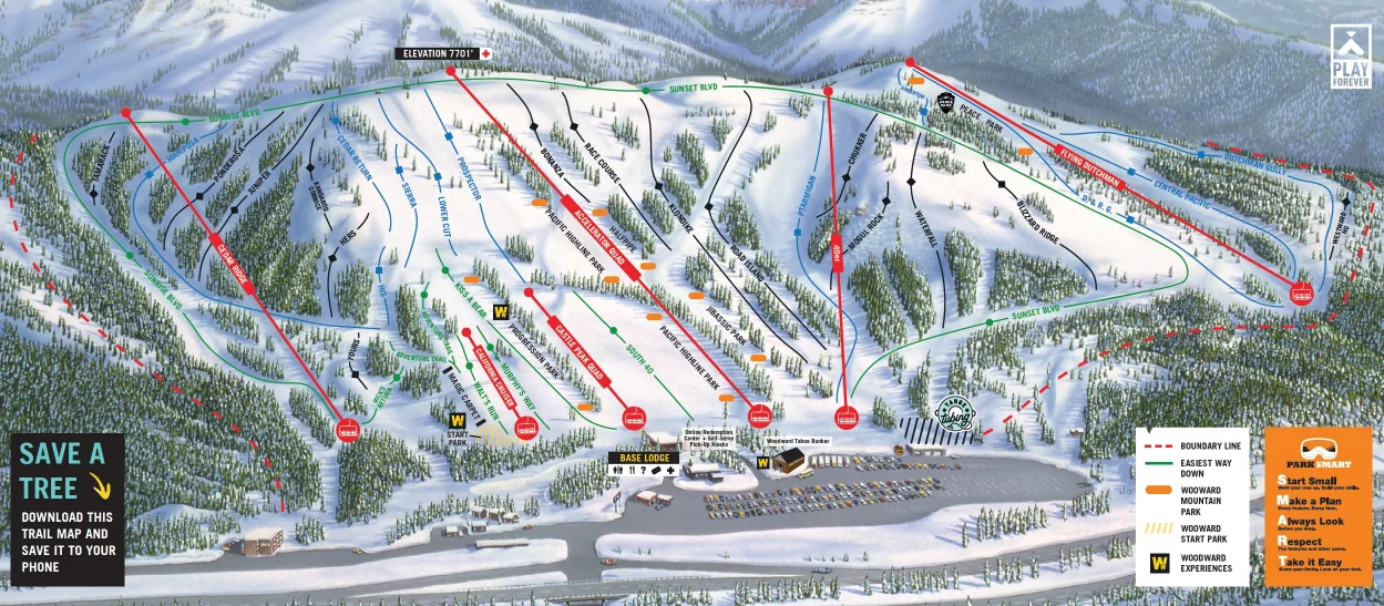 Boreal Ski Resort trail map