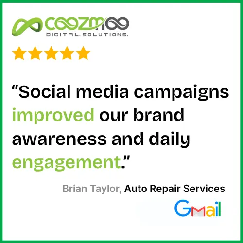 Testimonial for social media brand awareness and engagement.