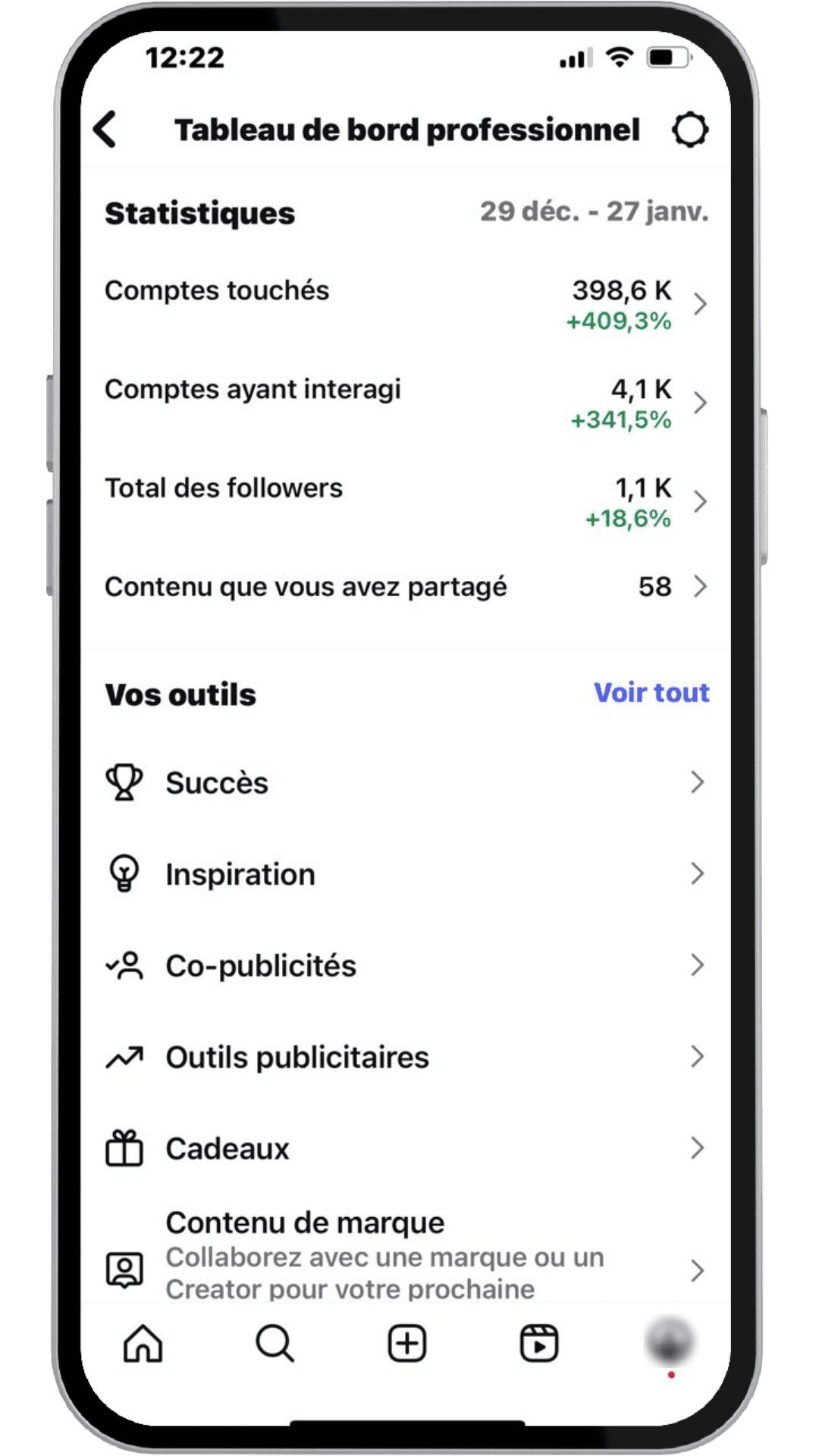 Résultats Instagram cabinet santé grâce à My name is Bond