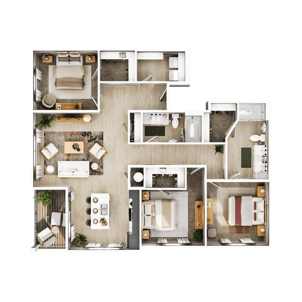 The Summit Floorplan With Furniture
