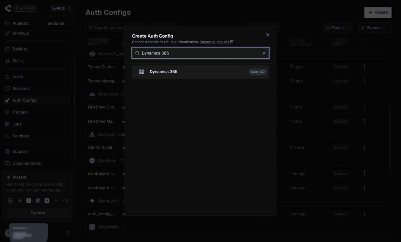 Dynamics 365 toolkit selection