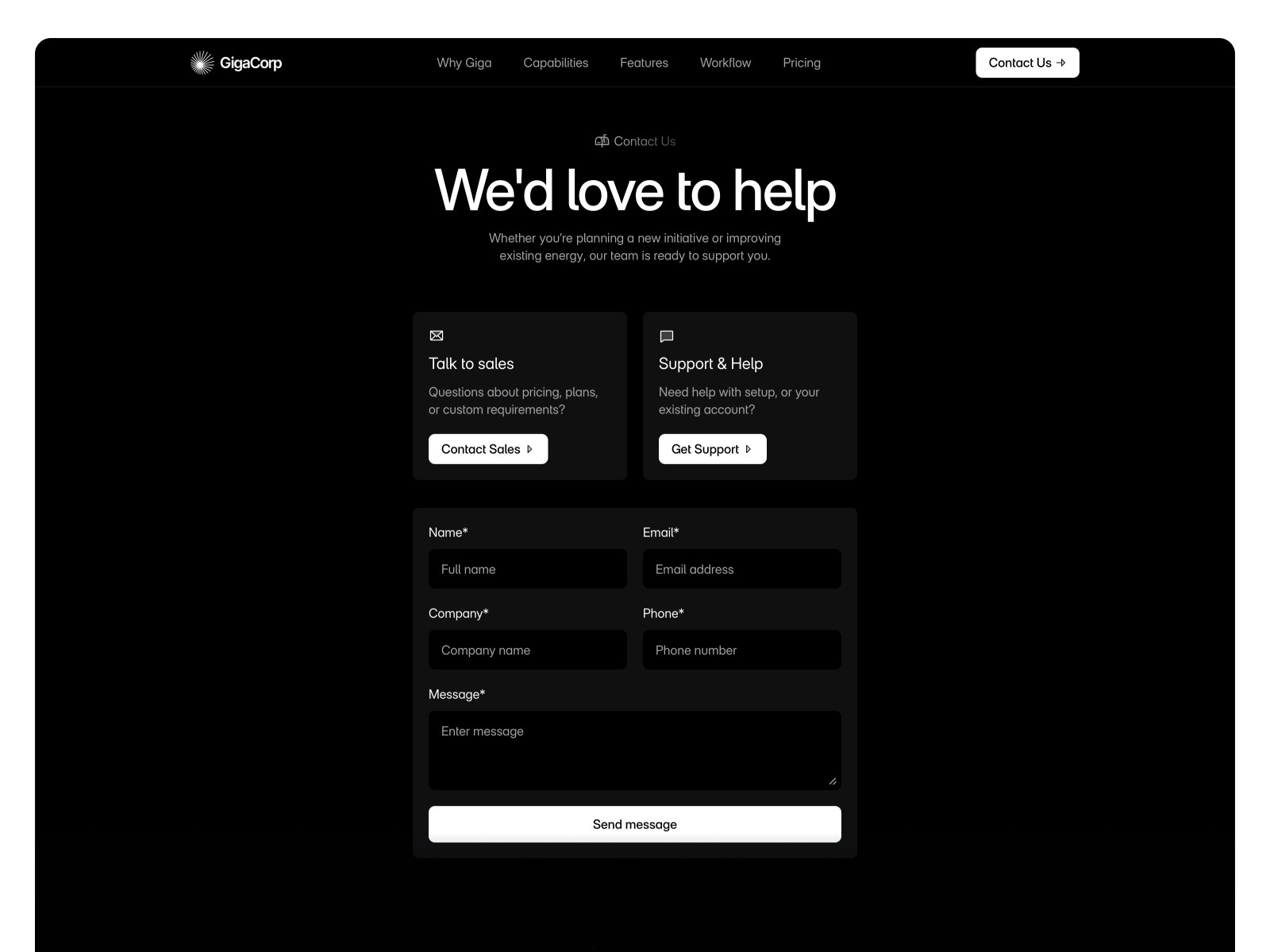 Giga — 极简现代 AI 产品官网设计灵感