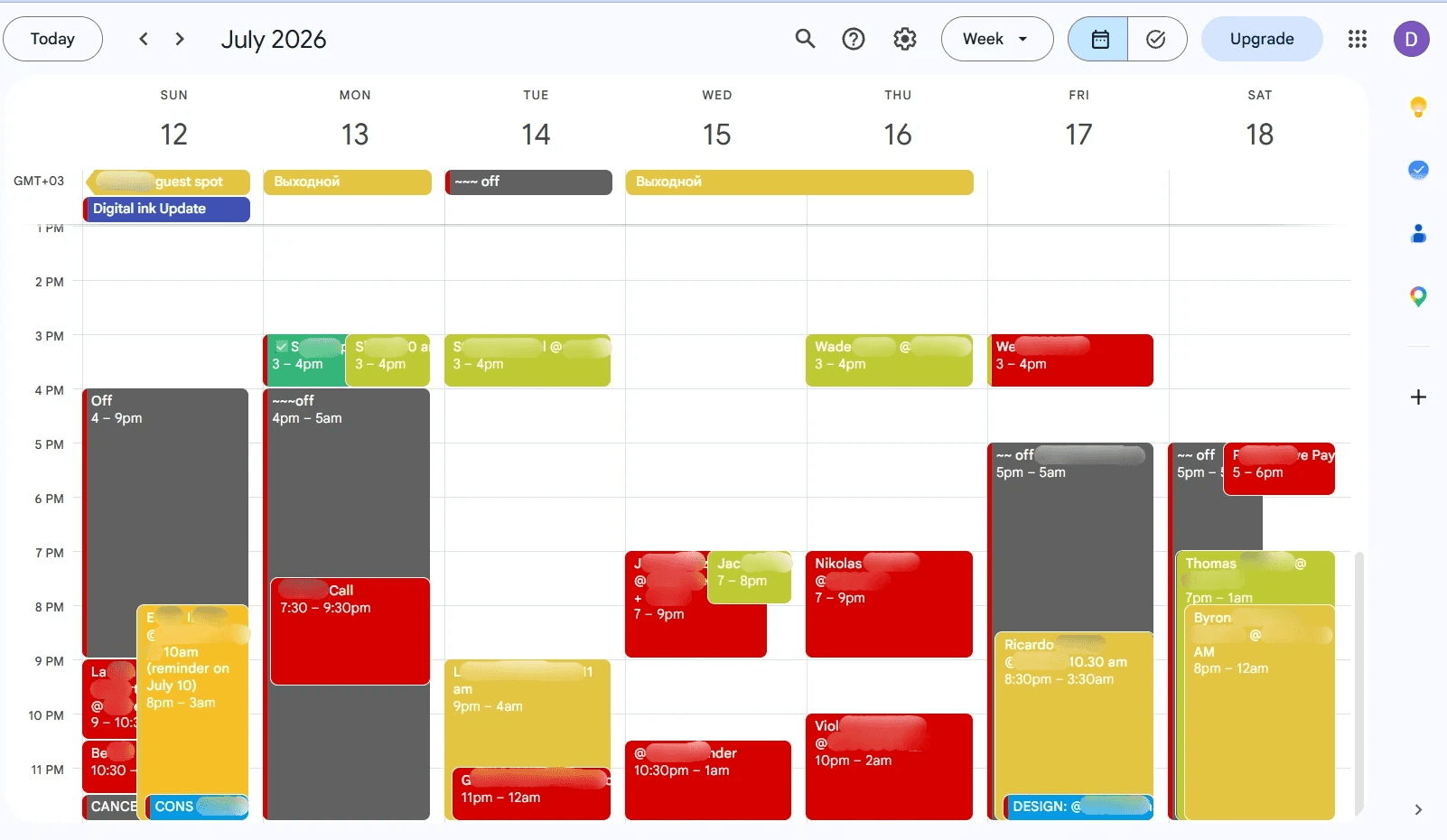 Tattoo artists weekly calendars managed by Digital Ink