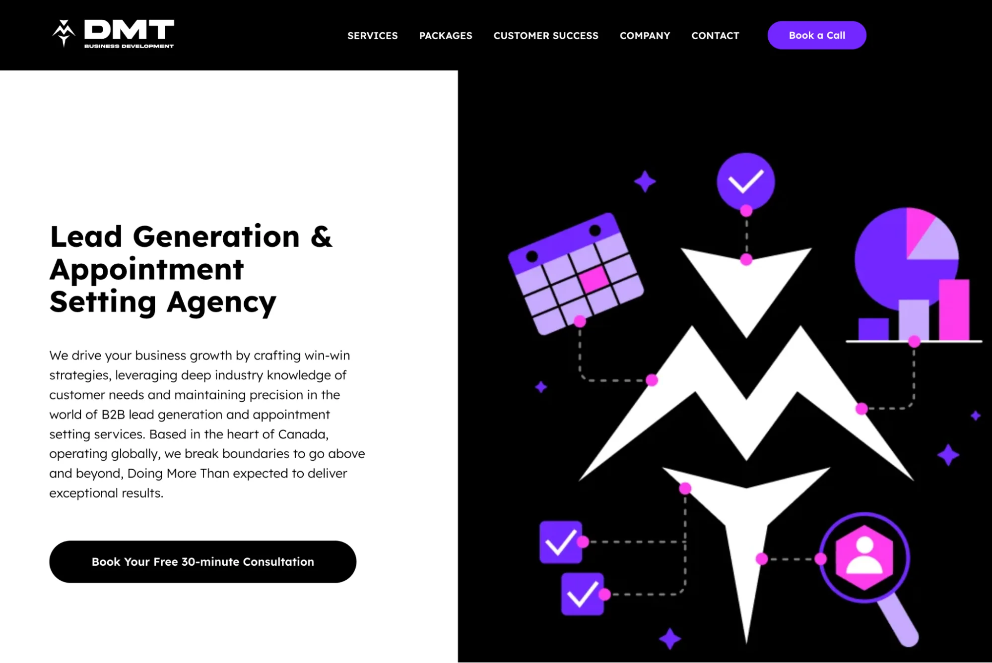 DMT Business Development homepage: B2B lead generation and appointment setting
