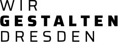 Schwarzes Logo von Wir gestalten Dresden