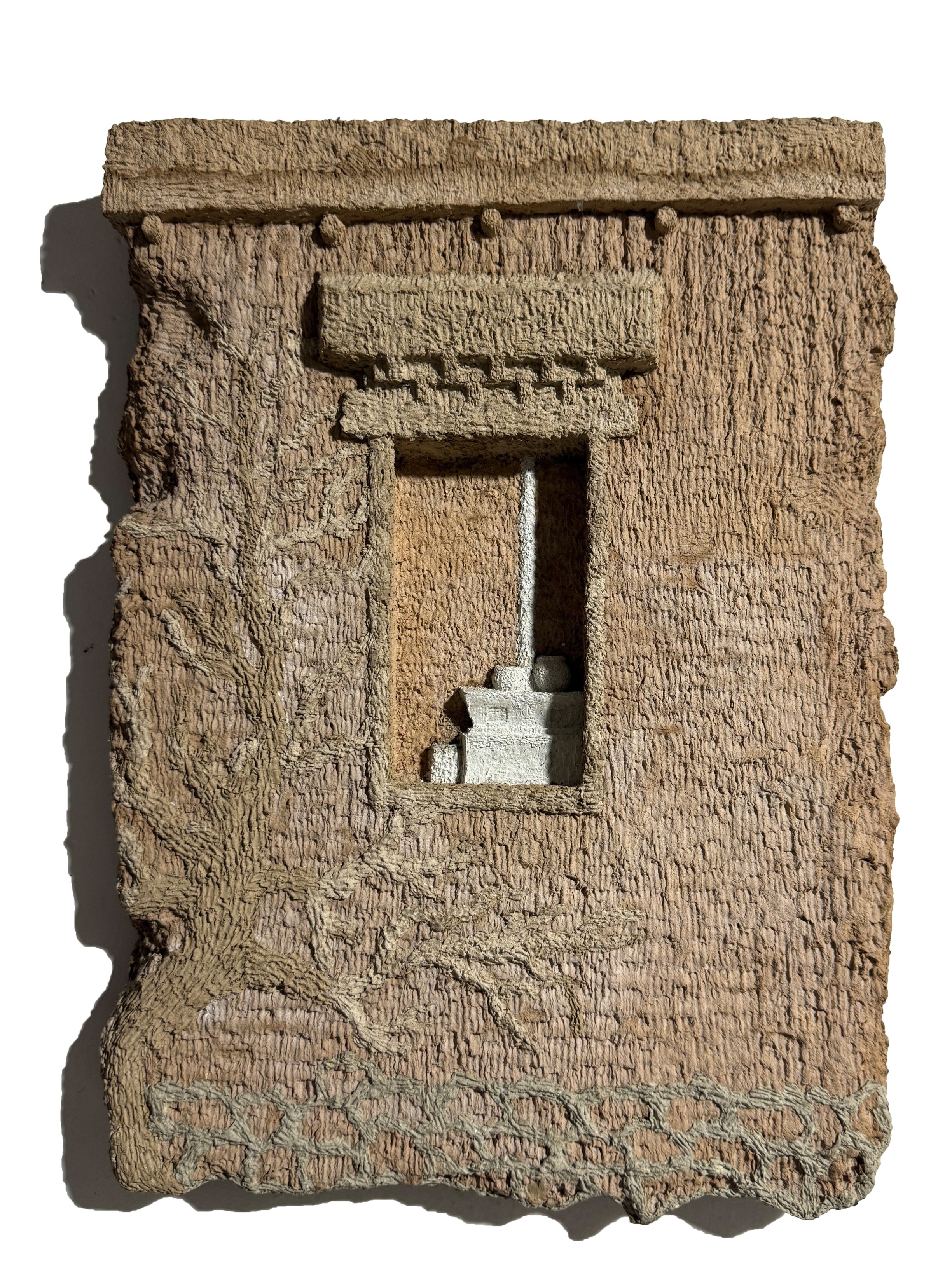 herd of sheep on road painting