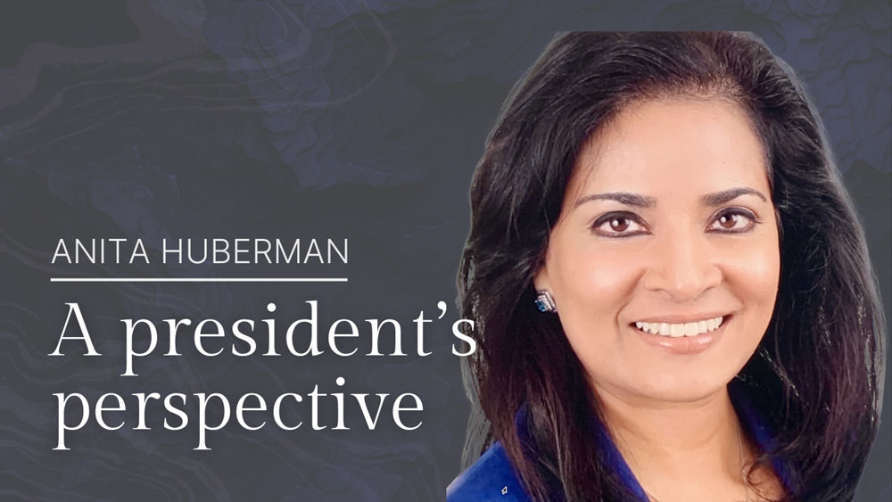 The cover image for the Horizon Search blog showcases Anita Huberman discussing his insights on "A president's perspective."