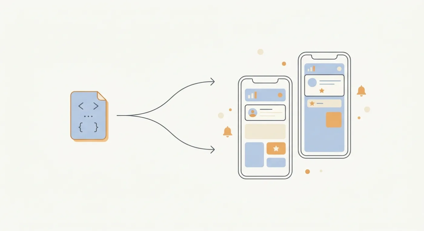 One React Native codebase branching out to build a social media app for both iOS and Android