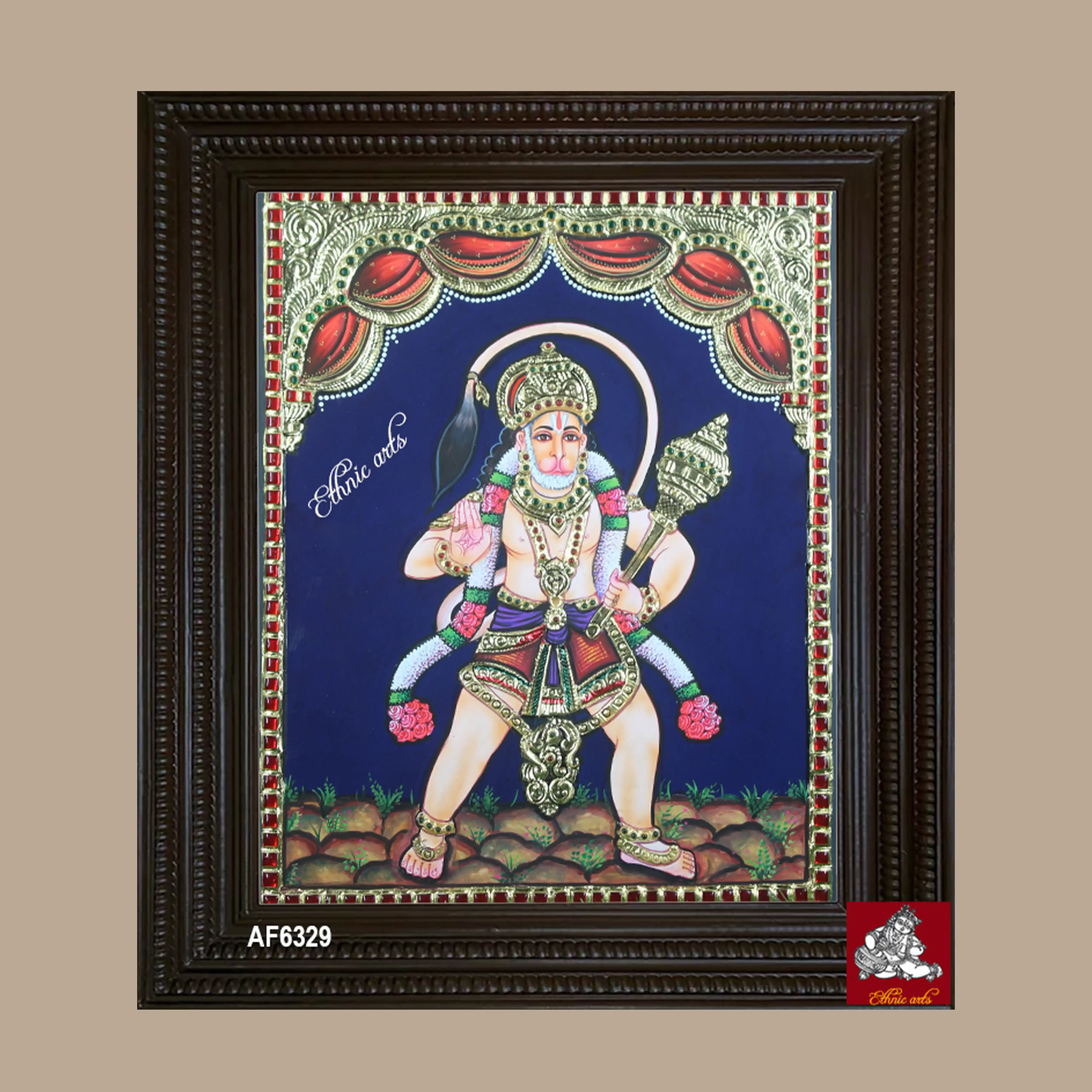 Lord Hanuman Tanjore Painting