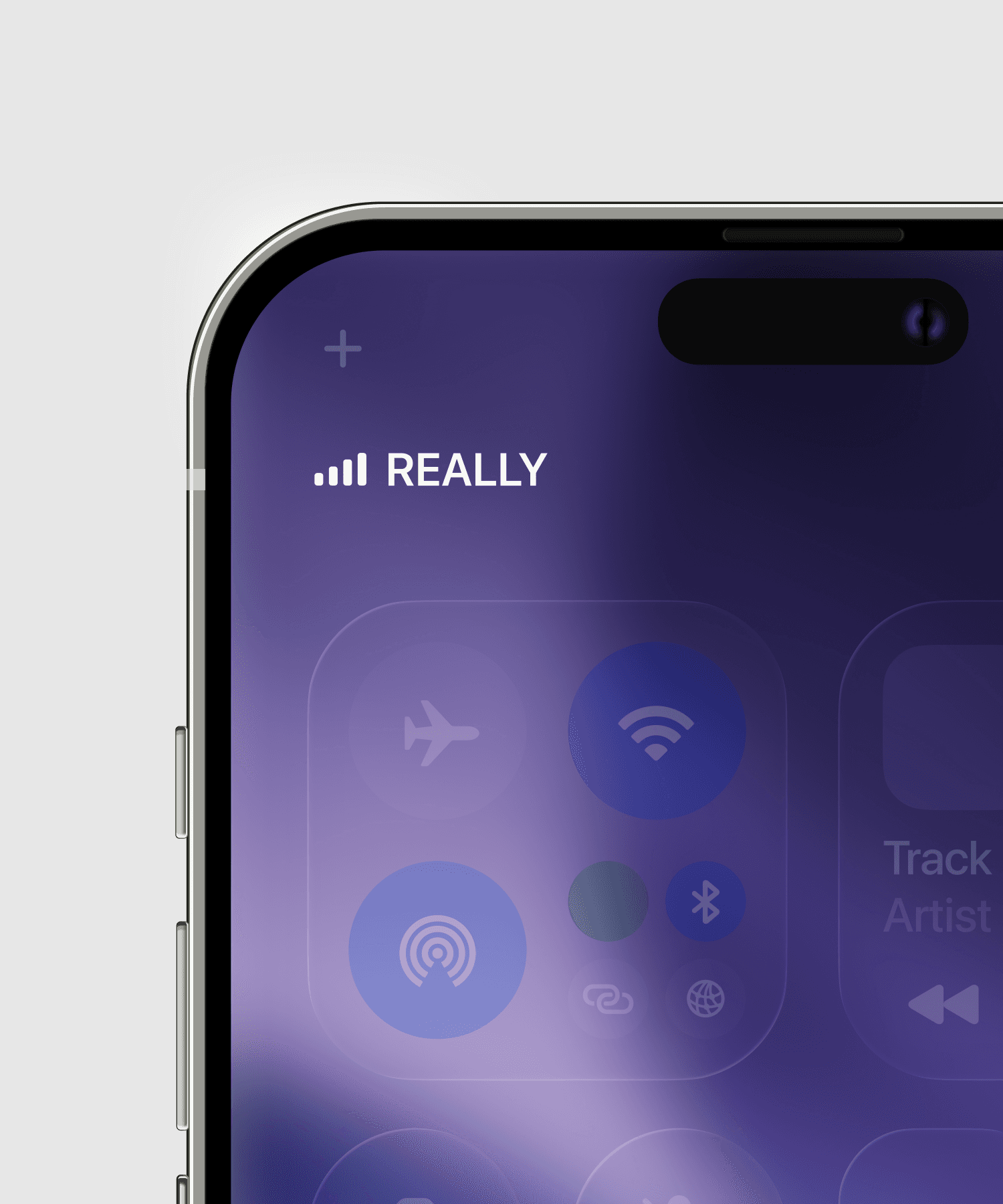 Close-up of iPhone showing Really signal in iOS control center — Really case study by Boldway Studio