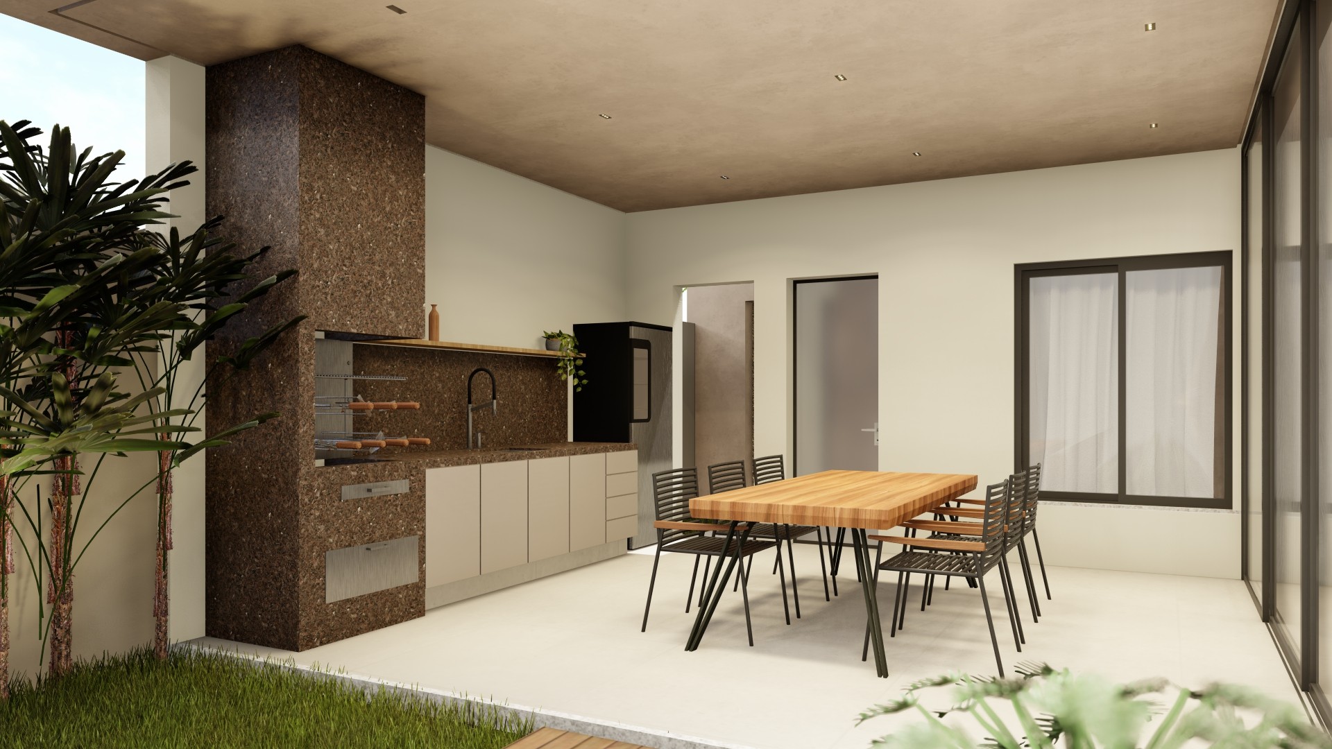 Projeto residencial arquitetônico. Projetada para unir modernidade, conforto e valor de mercado, a residência foi pensada em ser totalmente integrada entre sala de estar, TV e cozinha, varanda gourmet voltada para o lazer e um rooftop que se abre para a vista única da Serra de Santa Helena. O destaque do projeto está na experiência. Ambientes fluidos, aberturas que trazem luz e ventilação natural, e a conexão constante entre interior e exterior. Sete Lagoas - Minas gerais Meraki arquitetura
