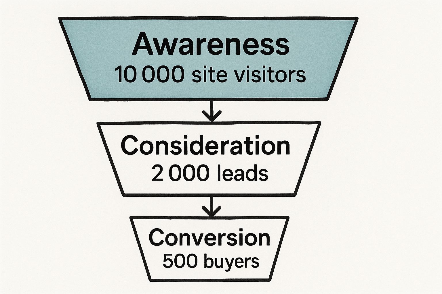 Infographic about ecommerce marketing funnel