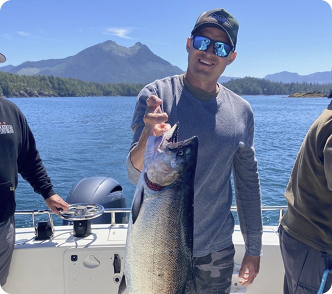 Adanac Sales team fishing trip on a lake in British Columbia