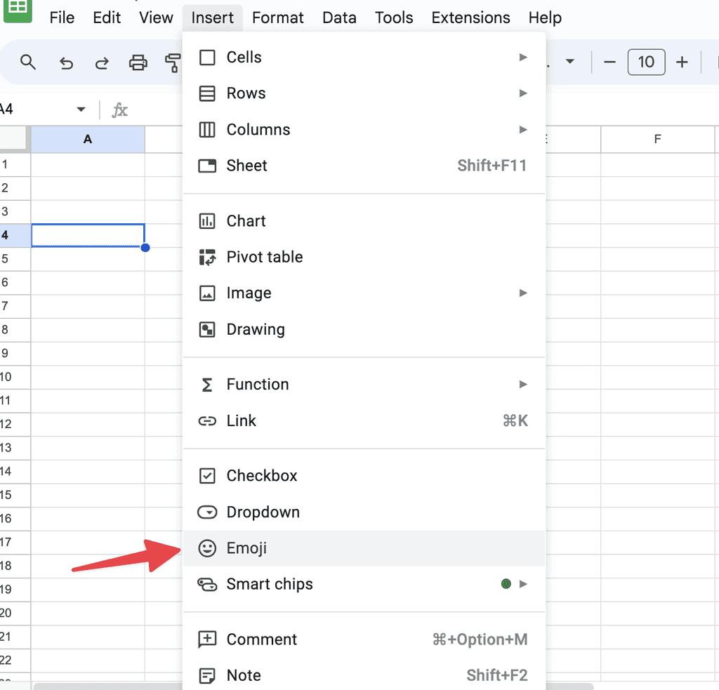How to Insert an Arrow in Google Sheets