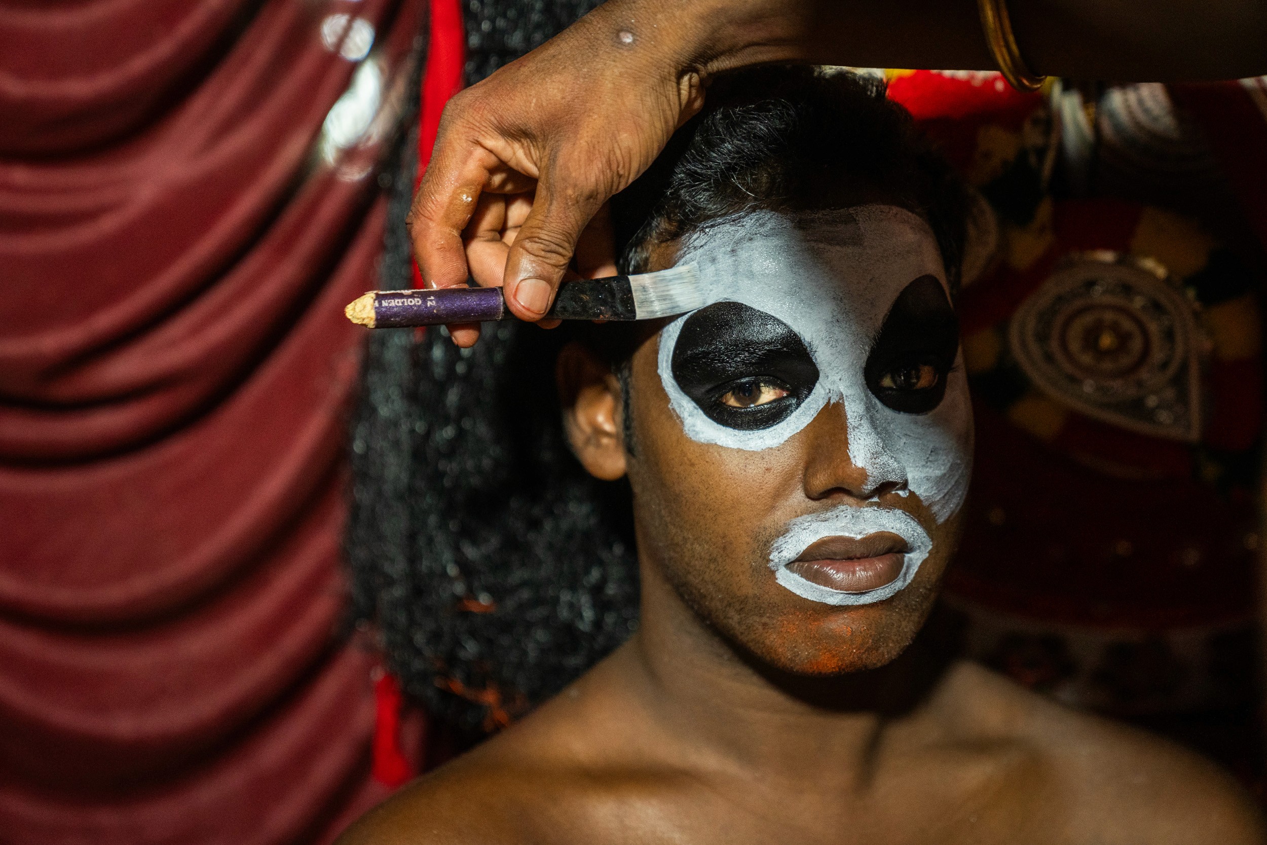 The Erasure - The first layer of paint marks the beginning of the end for the human identity. The artist disappears; the archetype emerges.