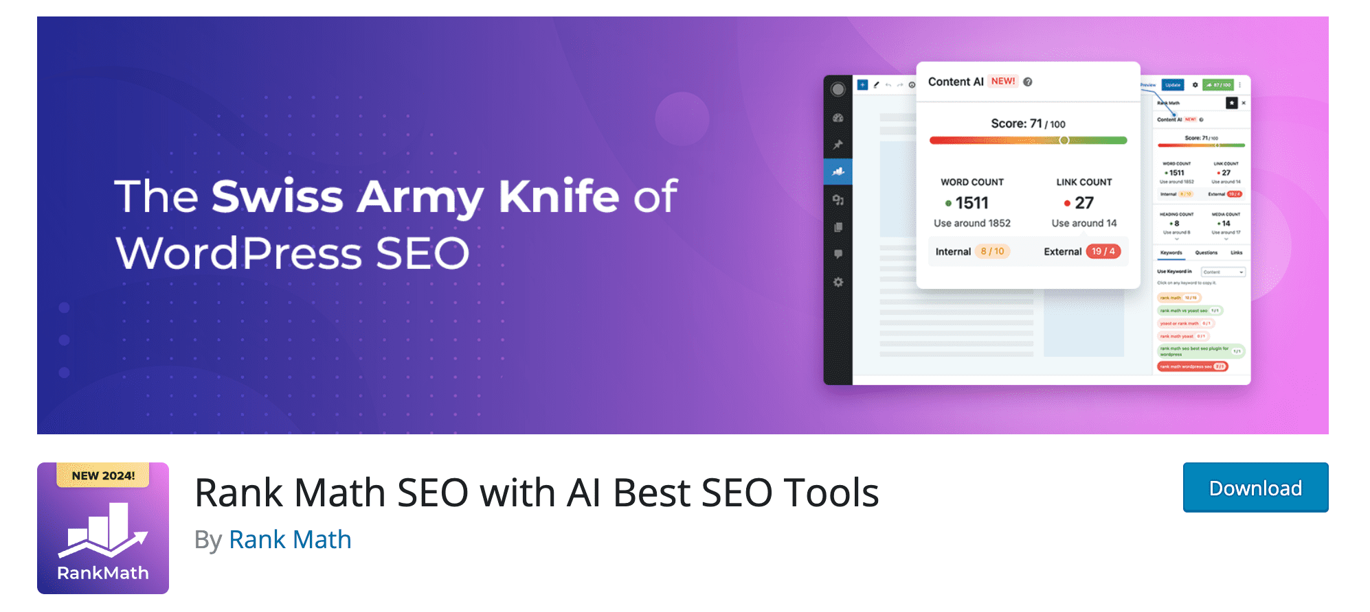 Rank Math SEO download page