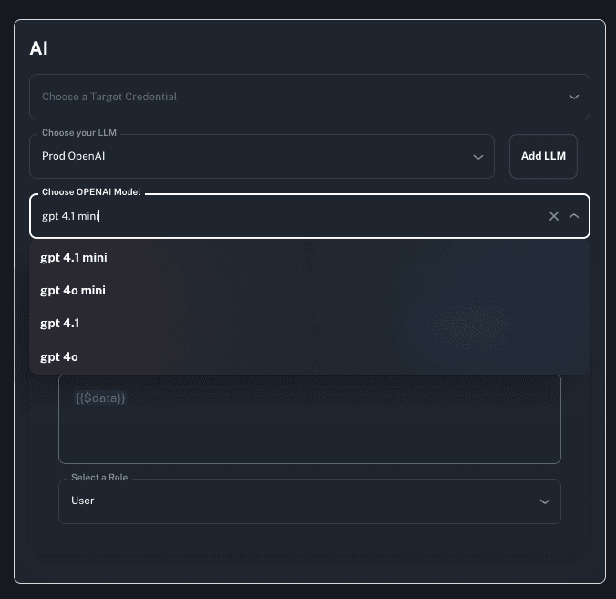 Select the engine Model