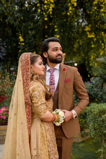Luxury wedding photography in Islamabad with cinematic bride and groom portraits