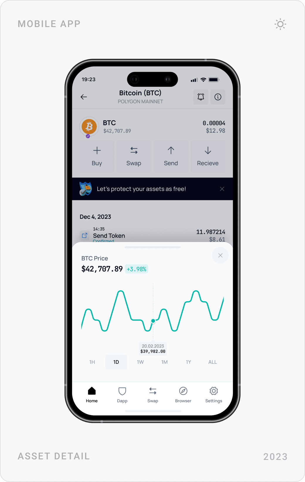 Modern Mobile Crypto Asset Detail Design