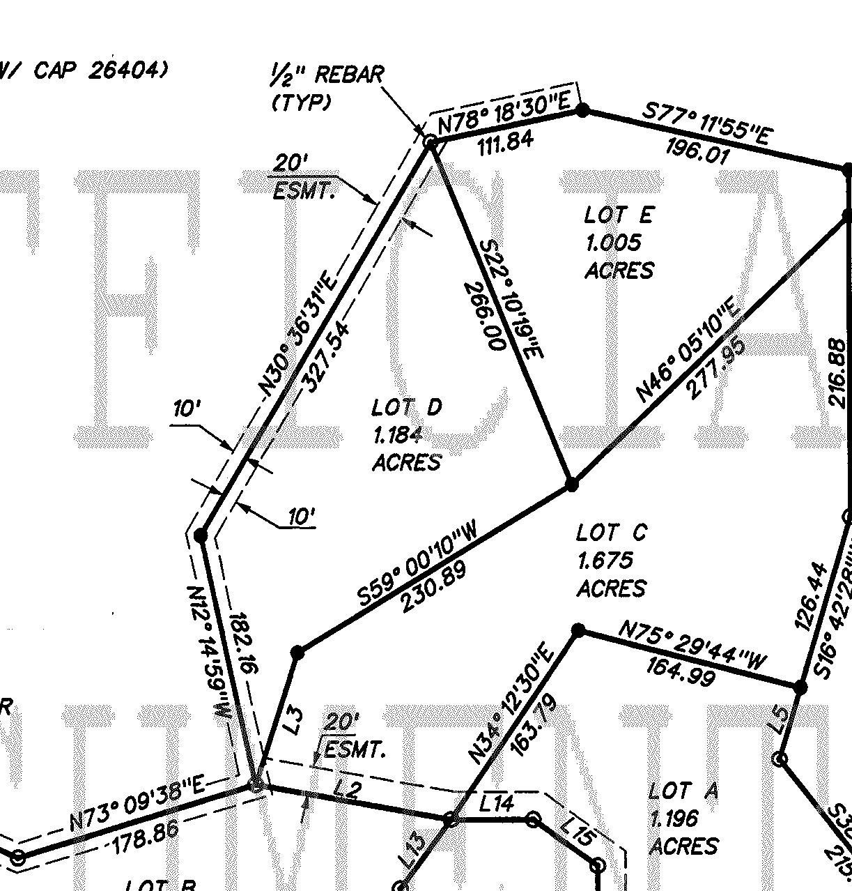Architectural site plan by SLD Architects, showcasing lot divisions and dimensions.
