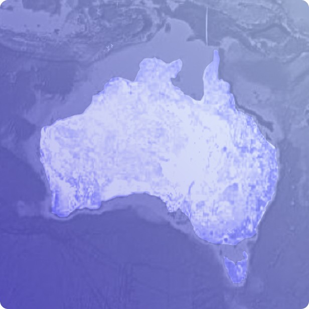 Blue map of Australia