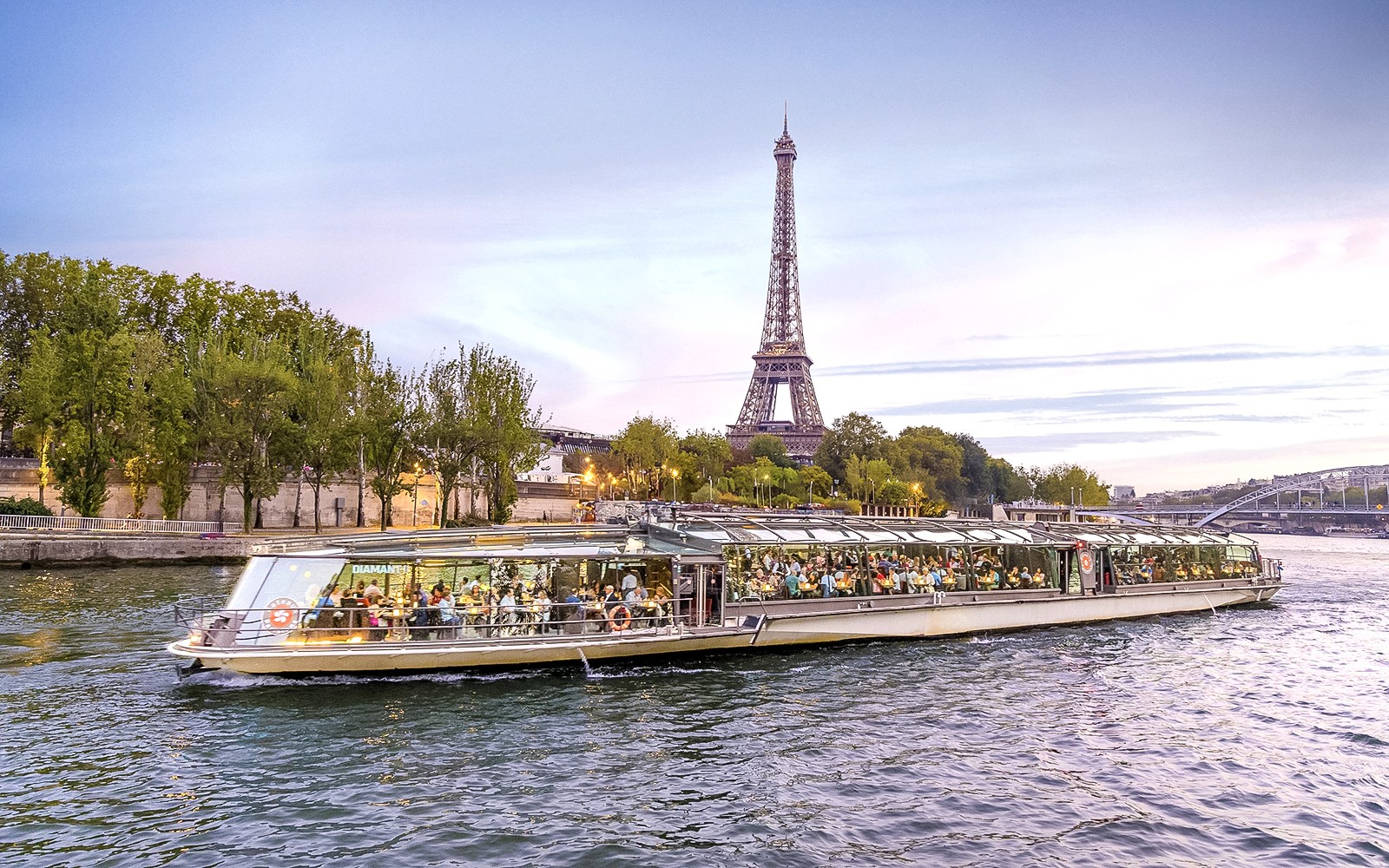 塞纳河全景游船之旅,观赏埃菲尔铁塔美景,2025年巴黎新年夜。