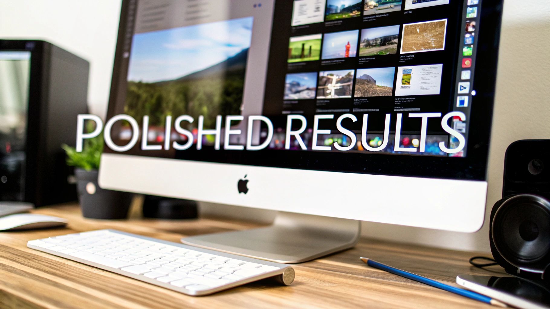 A close-up shot of a video editor applying color correction presets to a video clip on a Mac screen.