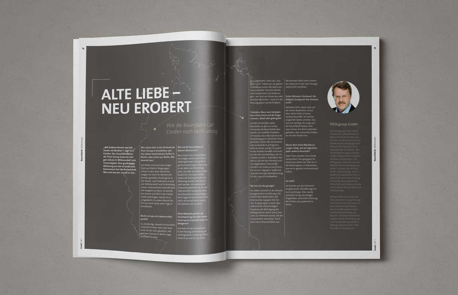 Doppelseite im Exakt Magazin – journalistische Inhalte modern aufbereitet