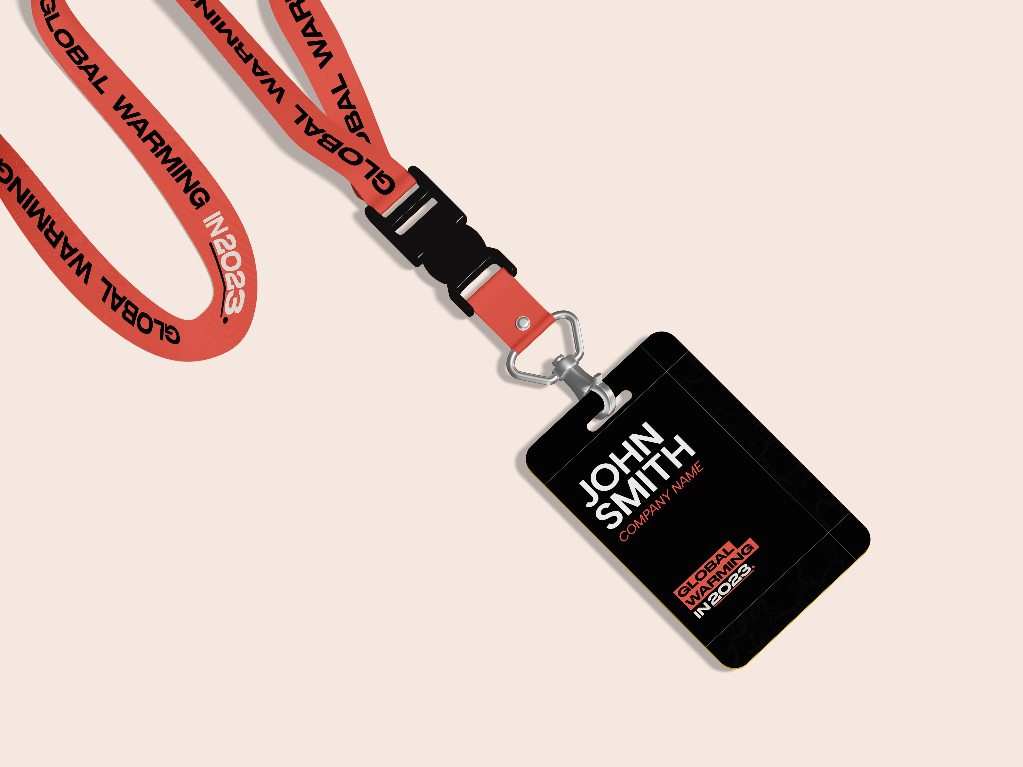 Global Warming in 2023 summit lanyard. 