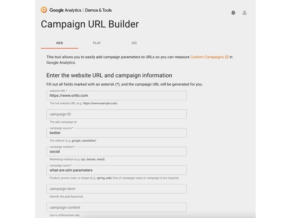 Google Campaign URL Builder