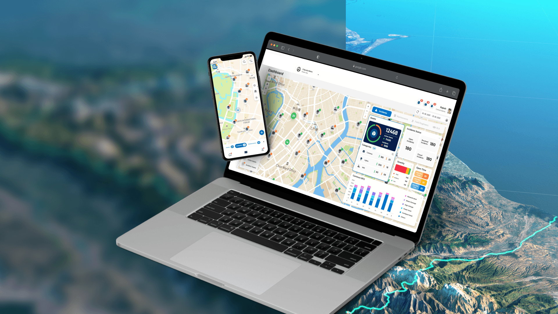 A mockup for iPhone on a table
