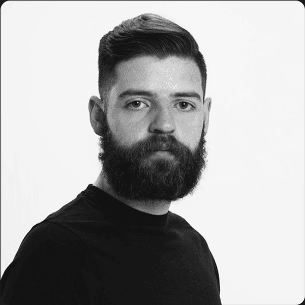 Portrait avatar of a woman with blond hair on a brown background