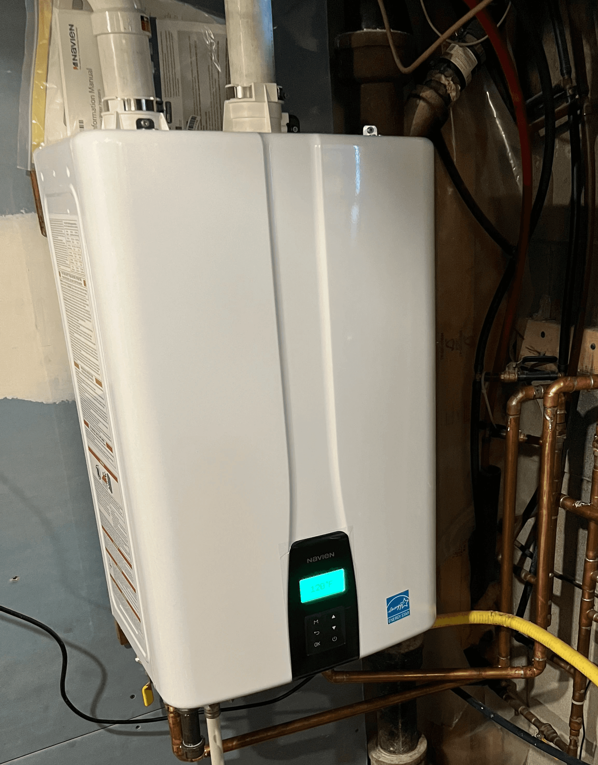 Tankless water heater mounted in mississauga home