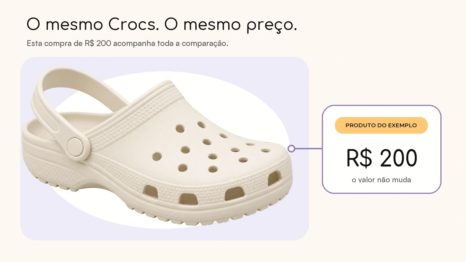 Crocs de R$ 200 usado para comparar o acelerador de pontos do cartão de crédito com o AceleraPontos.