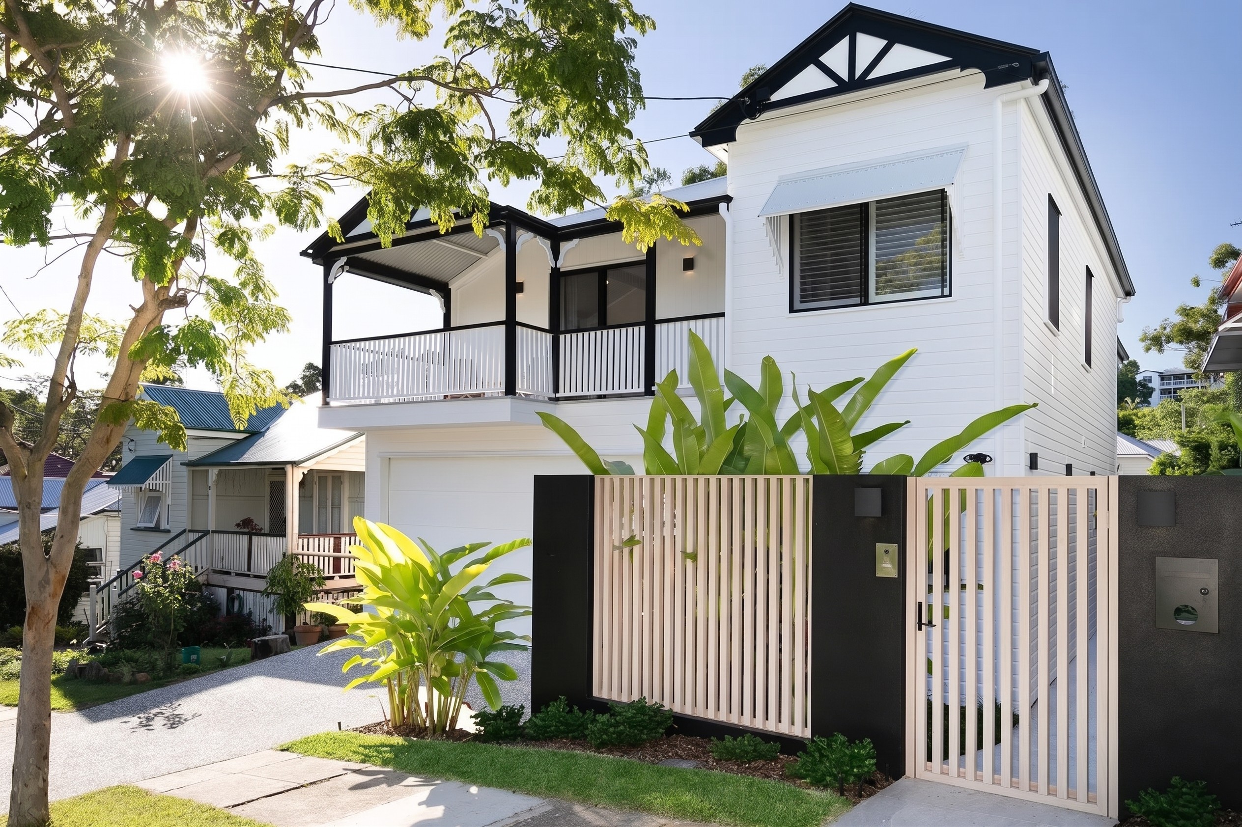 Front facade of Jacaranda House in. Brisbane
