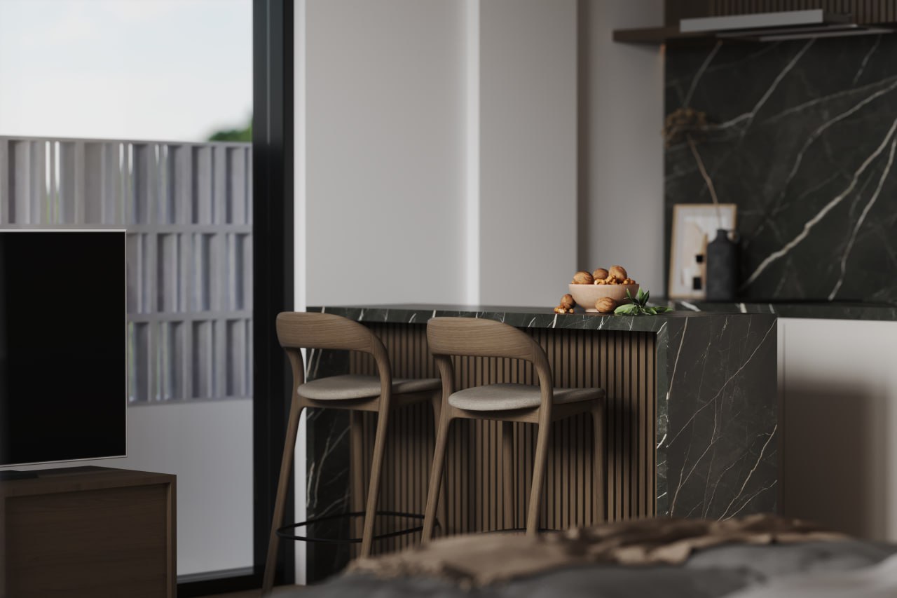 Apartment with volcano views in Elysium complex, Pererenan