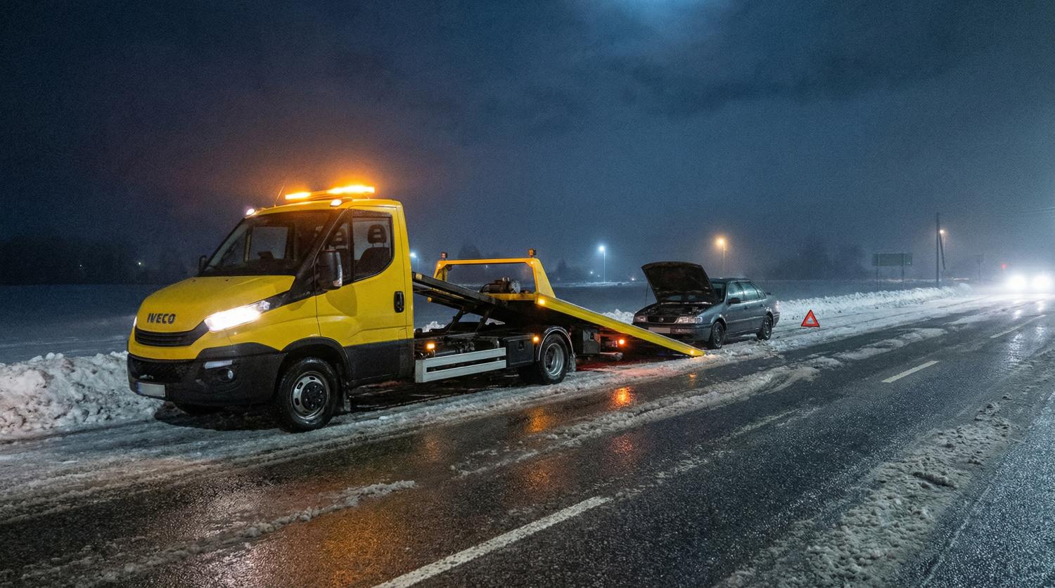 laweta Nowy Sącz pomoc drogowa nocą awaria samochodu