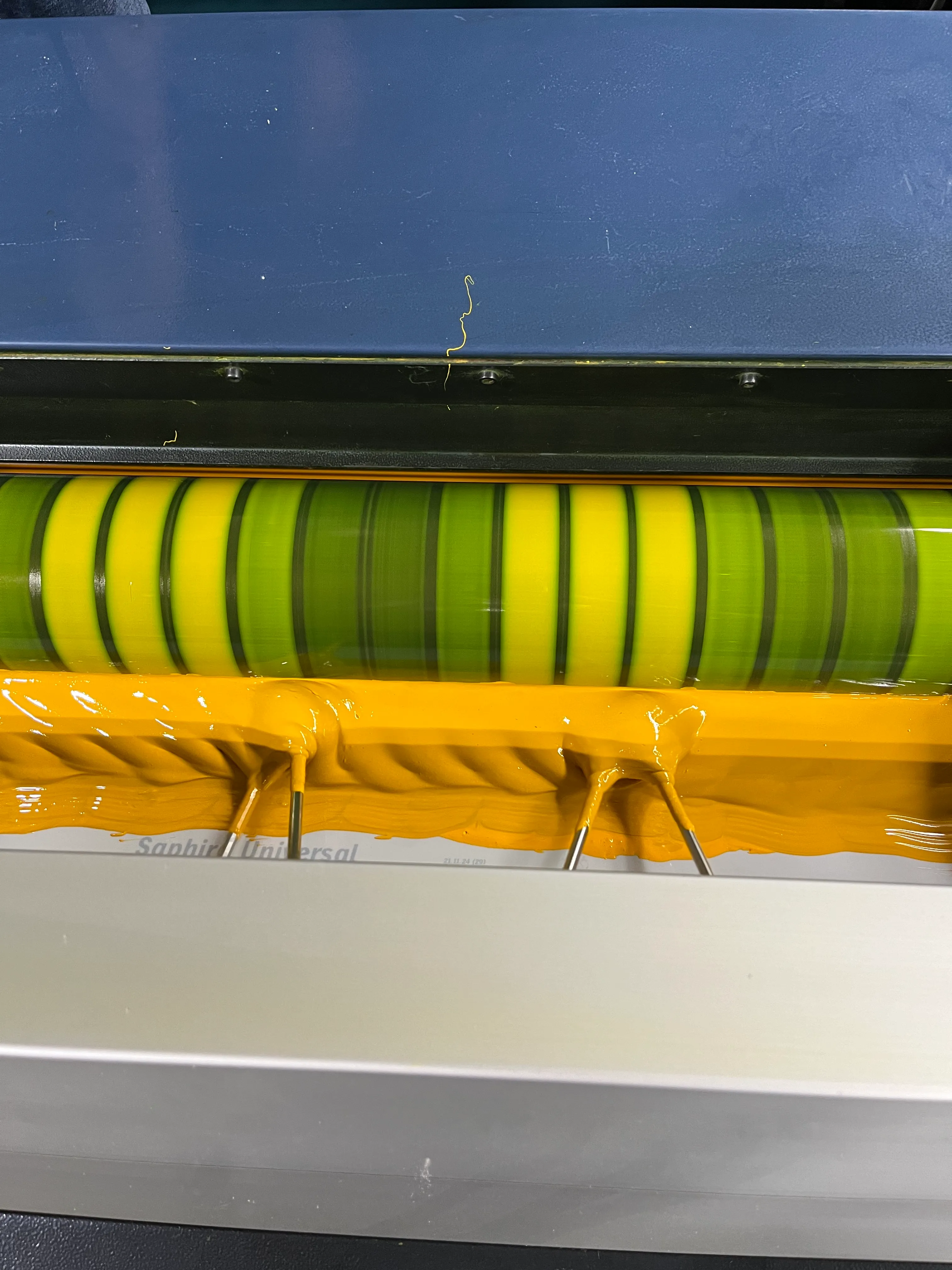 A yellow ink drum at Hemlock Printers.