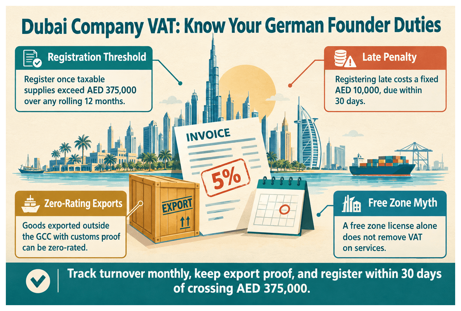 Infographic: VAT Obligations for German Entrepreneurs With a Dubai Company