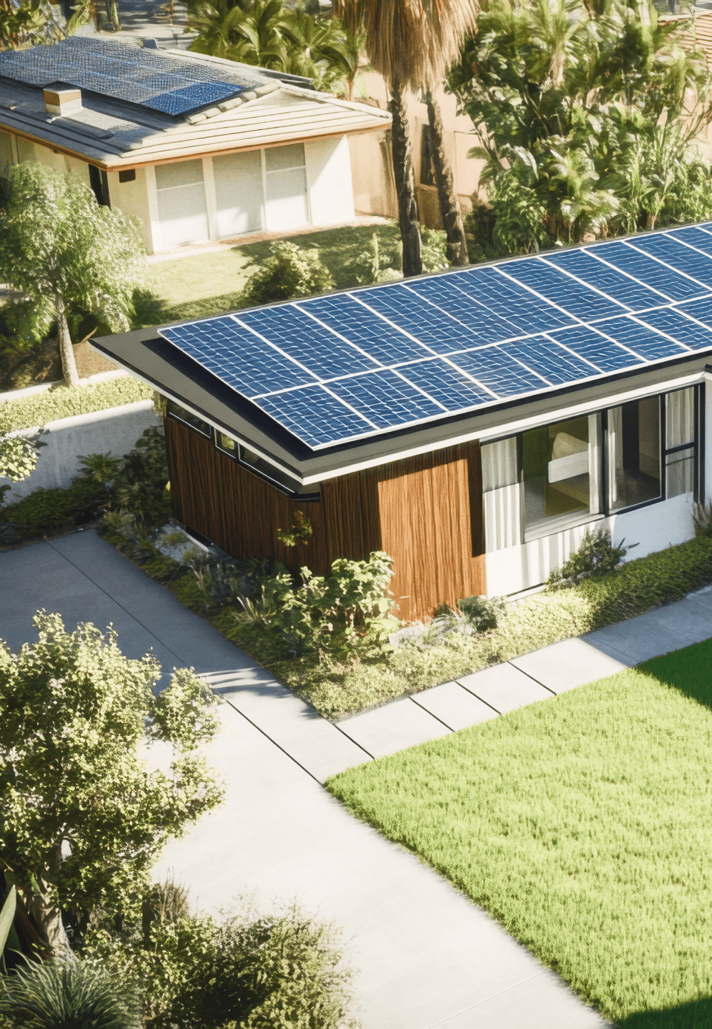 solar panels on the roof