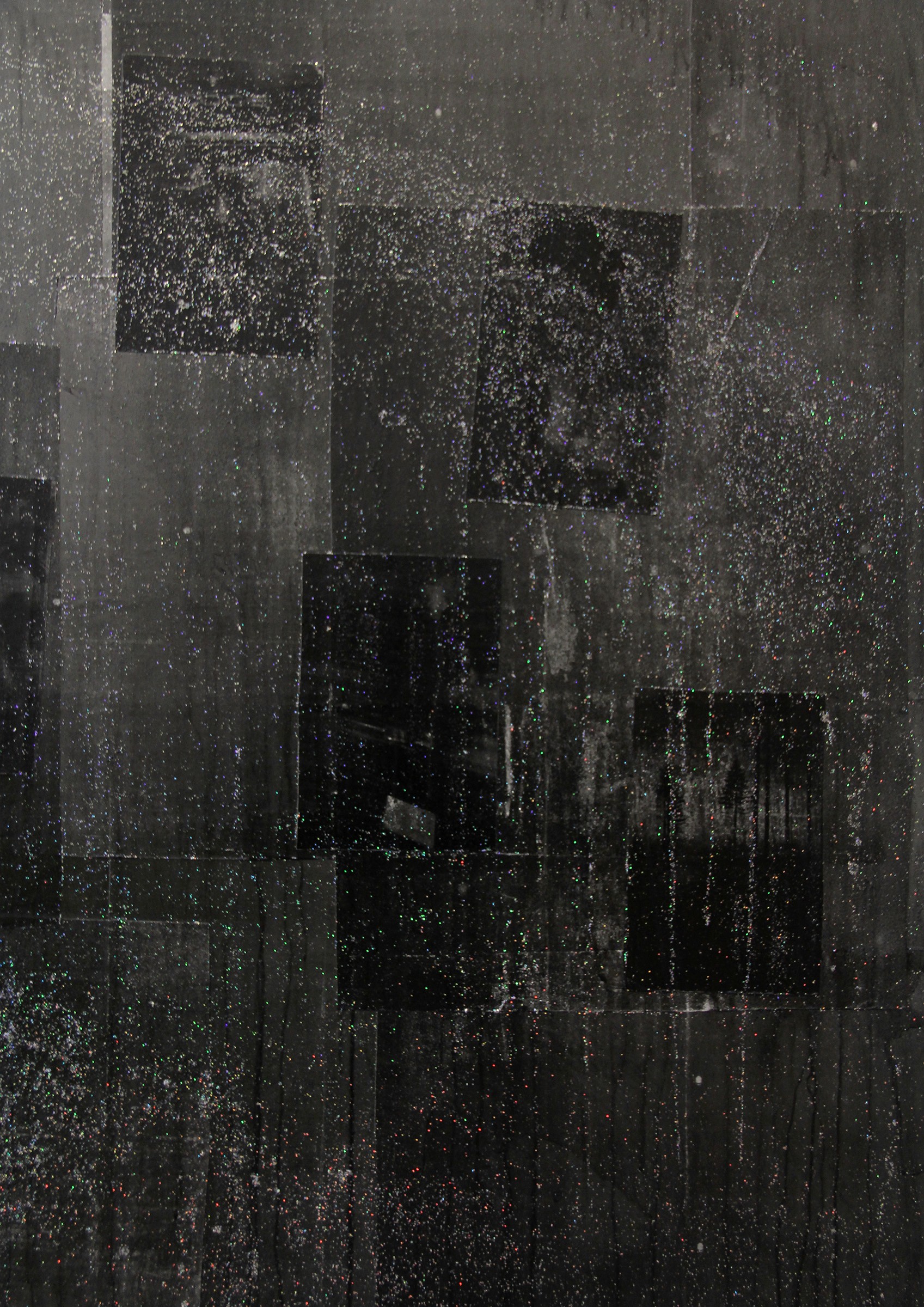 Nicholas Cheveldave artwork collage on canvas