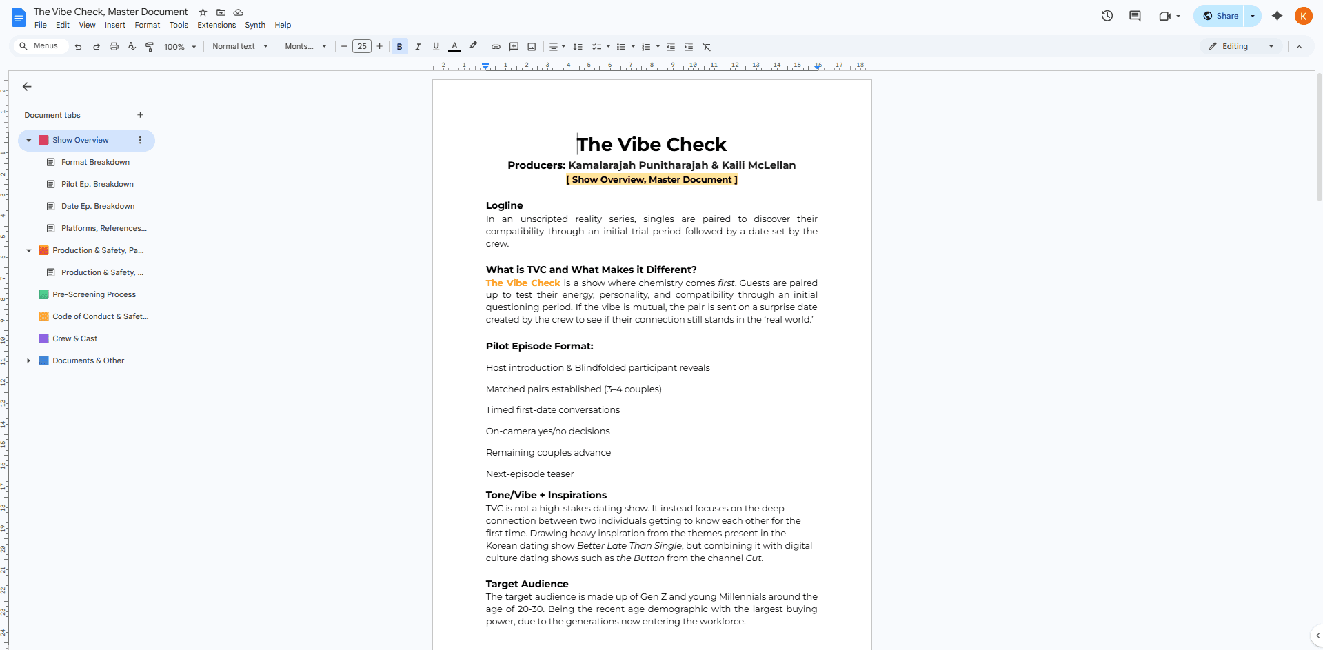 Master Document Creation