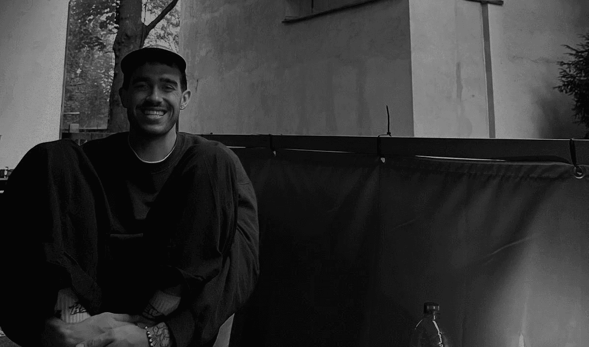 grayscale photo of man